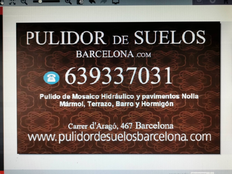 Pulidor de suelos Barcelona, pulido y restauración de todo tipo de superficies, antiguas y nuevas. Somos especialistas en el pulido, limpieza y tratamiento de suelos de mosaico Hidráulico, mosaico Nolla, mosaico Romano, Mármol, Terrazo, Terracota Barro Cocido, Piedra, Pizarra, Hormigón, Gres, Cerámica.